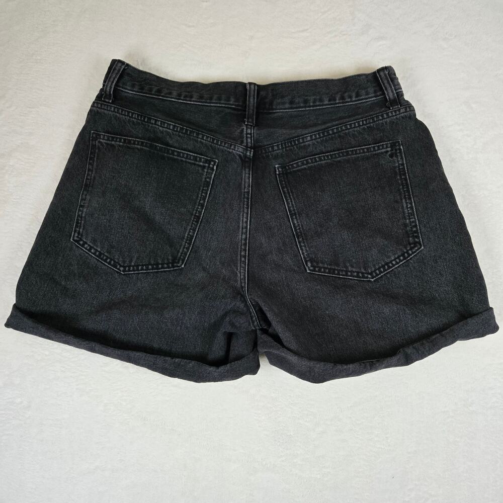 Madewell Baggy Jean Shorts Black Womens Cuffed Size 31 0691 - Picture 2 of 10